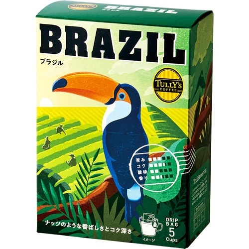 ドリップコーヒーおすすめ 伊藤園 TULLY’ S COFFEE ブラジル 45g (9g×5袋) ドリップバッグ イメージ1