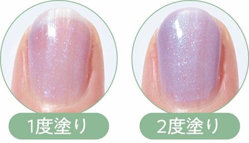 仕上がり：2度塗りでツヤと偏光感が増す マニキュア・ネイルポリッシュおすすめ イメージ