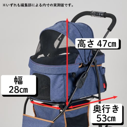 【快適性】バスケット本体にもメッシュ窓つき 小型犬向けペットカートおすすめ イメージ