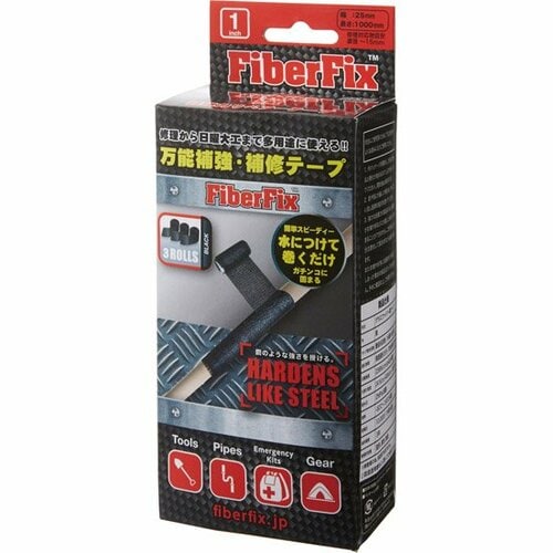 グランデ:ファイバーフィックス(FiberFix):補修テープ グラス ファイバー製テープ 1inch(2.5cm幅)X100cm 3ロール GON-FW1