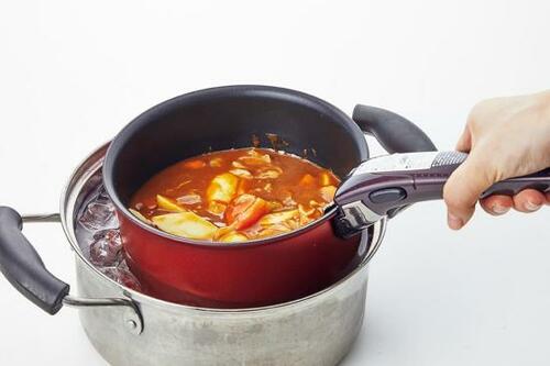 2. 鍋に張った水でしっかり冷やす イメージ