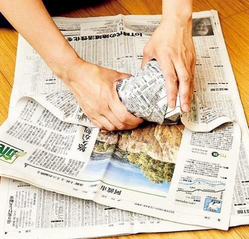 優秀な吸着材! 理にかなったテク「新聞紙作戦」
