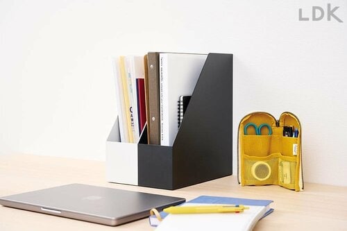 7:白と並べて使えば自動的にラベリング! 無印良品のダークグレーのファイルボックスおすすめ イメージ