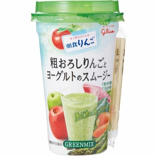グリコ:粗おろしりんごとヨーグルトのスムージー:グリーンスムージー