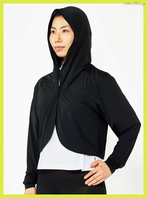 【美品】elu. UVcut パーカー 黒 楽天市場】話題の品 UV＆クール顔までガードパーカー 忍者パーカー