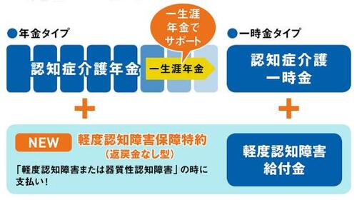 ◎ 認知症保険は「年金タイプ」か「一時金タイプ」の2種類