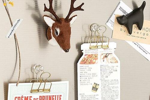 100均のクリップと磁石がオシャレなレシピ留めに!