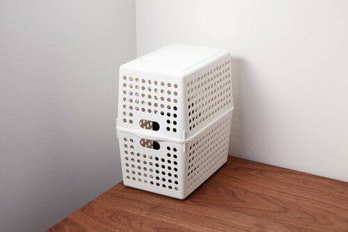 [基本]プラスチックカゴの重ね技でスッキリ イメージ