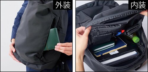 収納:大小さまざまな荷物を収納可能 ビジネスリュックおすすめ イメージ