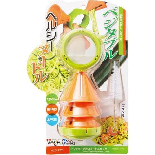 パール金属:ベジクラフトやさいヌードルカッター 洗浄ブラシ付き:調理器具