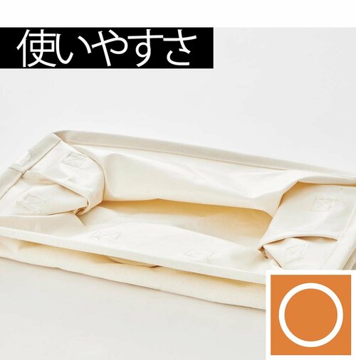生地は薄めでシンプル 3COINS「コットンワイド 収納ボックス」