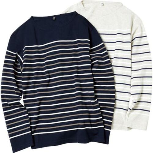 ユニクロ:ウオッシュボーダーT:長袖Tシャツ