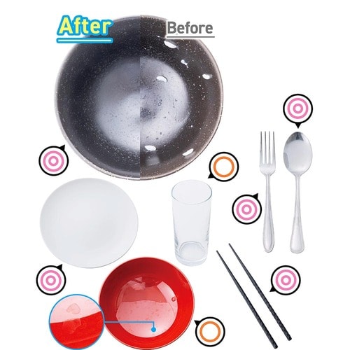 洗浄力：お椀にやや水垢が残るが他の食器は十分キレイになった 食洗機おすすめ イメージ