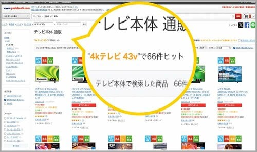 1. そもそも50Vを切ると4Kテレビが少ない 安い4Kテレビおすすめ イメージ2