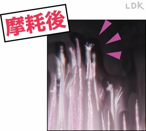 毛先の変化：摩耗後 歯ブラシおすすめ イメージ