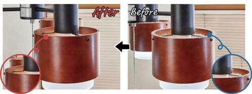 【ハウツー1】照明の傘の油汚れは洗剤で拭き上げる イメージ