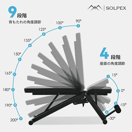 6位:Solpex「トレーニングベンチ」 トレーニングベンチおすすめ イメージ