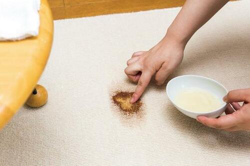 ステップ1：ぬるま湯で溶かした洗濯用洗剤を塗る イメージ