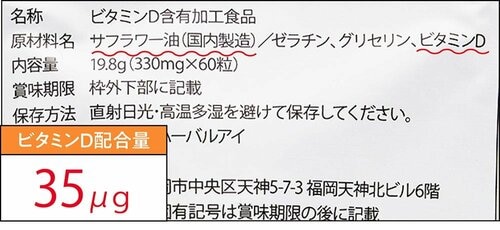 成分 ビタミンDサプリおすすめ イメージ