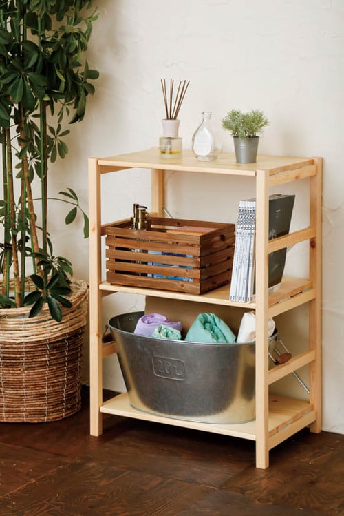 傷つきにくくリーズナブルなパイン材のシェルフ イメージ