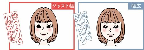 小顔見せするなら前髪の幅は目尻くらい イメージ