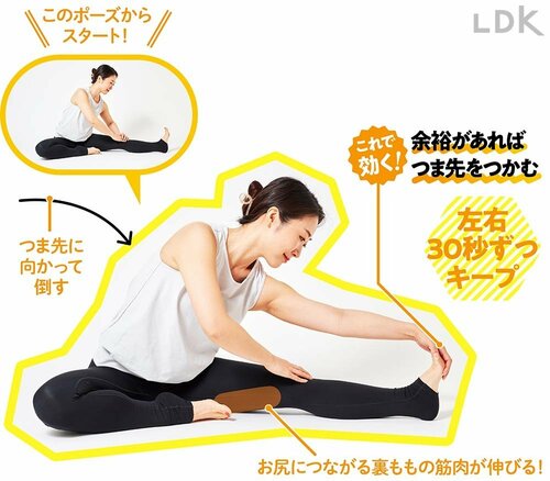余裕があればつま先をつかむ ズボラストレッチおすすめ イメージ