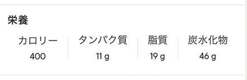 「Kitchen Stories」の栄養成分表示