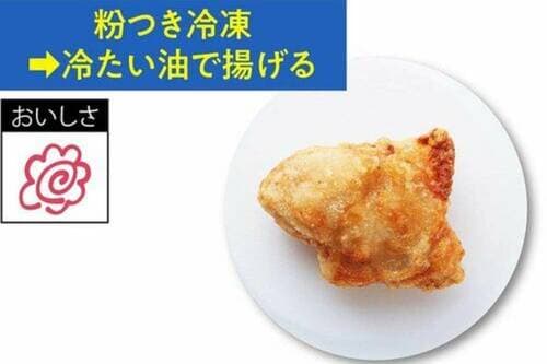 解凍術:粉つき冷凍 → 冷たい油で揚げる 肉の冷凍保存方法おすすめ イメージ2