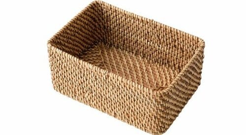 無印良品:重なるラタン長方形バスケット・小