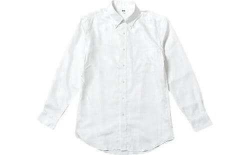ユニクロ(UNIQLO):ファインクロスオックスフォードシャツ:白シャツ