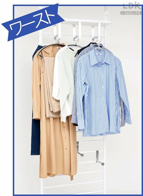 ▼ワースト製品 LDKベストバイ突っ張り式収納おすすめ イメージ