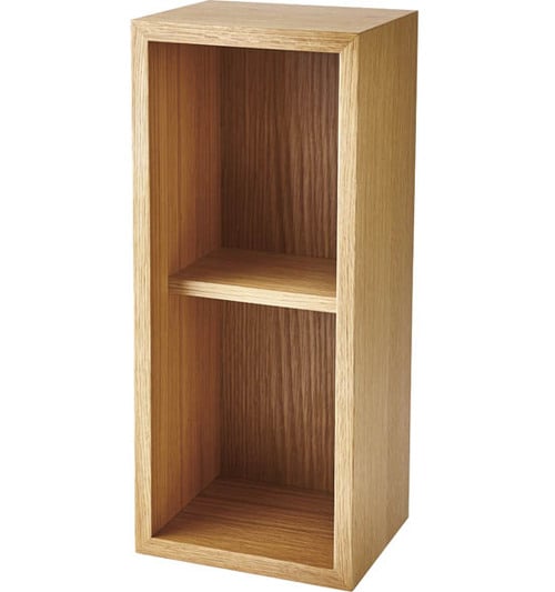 無印良品:壁に付けられる家具・ 箱・幅44cm・オーク材:壁面収納