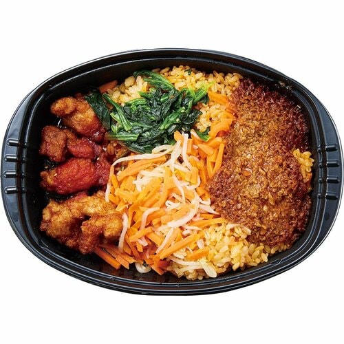 ワンプレート冷食おすすめ トップバリュ ビ、ビンとびっくり ビビンバ&ヤンニョムチキン イメージ2