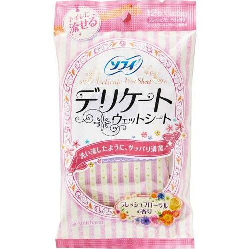 トイレに流せる ユニチャーム「ソフィ デリケート ウェットシート」 イメージ