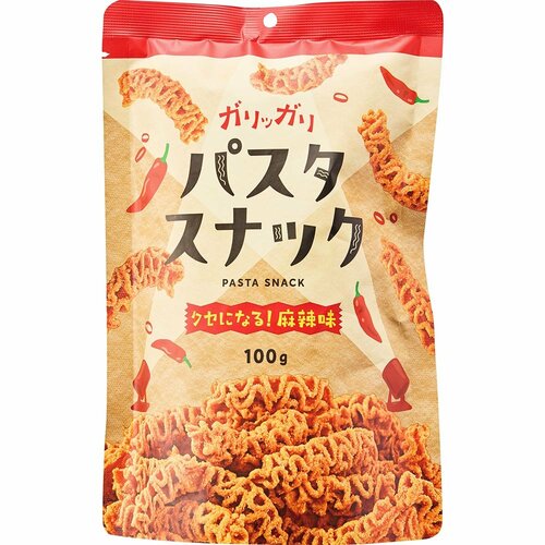 業務スーパーの食品おすすめ 神戸物産 ガリッガリ パスタスナック(クセになる! 麻辣味） イメージ