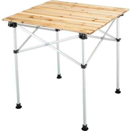 ぐらつかず安定感！コールマン「ナチュラルウッドロールテーブル」 イメージ