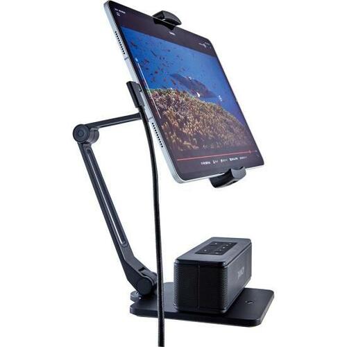 スピーカーをセットしたiPad