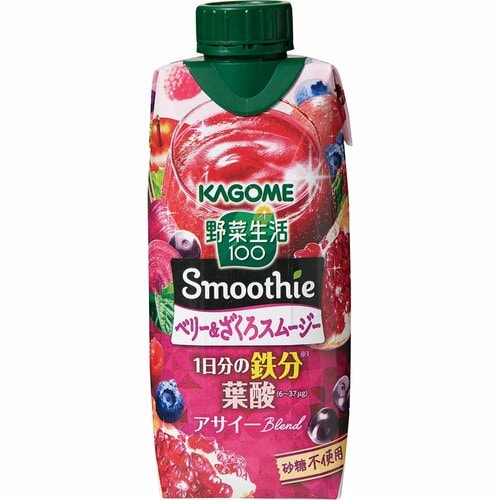 カゴメ「野菜生活 100 Smoothie ベリー&ざくろスムージー」 鉄分ドリンクおすすめ イメージ