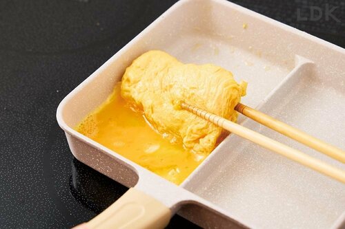 四角型:卵焼きが作りやすい 仕切りつきフライパンおすすめ イメージ