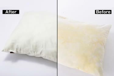 使い古し枕シミ付き 枕黄ばみ】30秒でわかる 新品並みの白さを取り戻す裏ワザ！