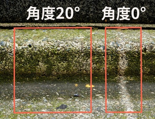 ▼1ストロークでの洗浄結果 ハンディ高圧洗浄機おすすめ イメージ2