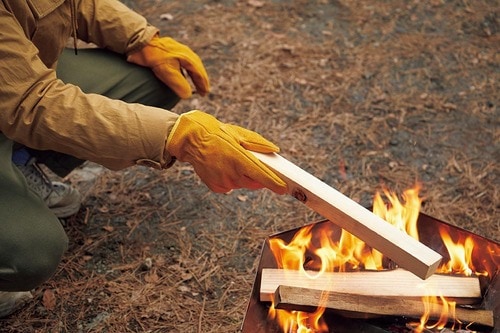 焚き火も安心な牛床革製 イメージ