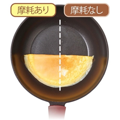 アイリスオーヤマ「取っ手一体型炒め鍋 IH DCF-I26 26cm」の耐久性テストの様子