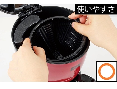 使いやすさ：カップのセットに注意が必要 ドリップコーヒーメーカー おすすめ イメージ