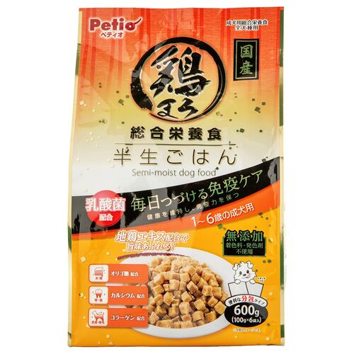 ドッグフードおすすめ ペティオ 鶏まろ 総合栄養食 半生ごはん 1～6歳の成犬用 イメージ