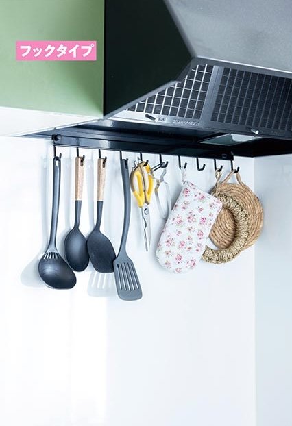 固定フックで引っかけやすい キッチンツールフックおすすめ イメージ