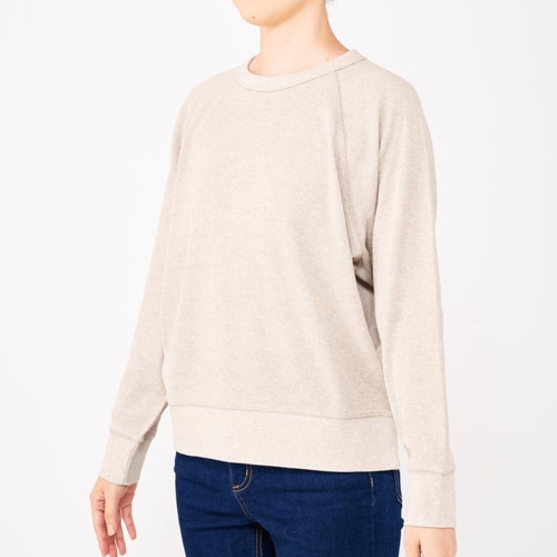 無印良品ファッション　おすすめ 無印良品 婦人 ワッフル編みクルーネック長袖Tシャツ イメージ1