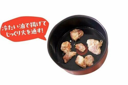 解凍術:粉つき冷凍 → 冷たい油で揚げる 肉の冷凍保存方法おすすめ イメージ