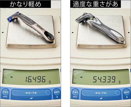 選び方2：適度な重さがあるものを選ぶ T字カミソリおすすめ イメージ