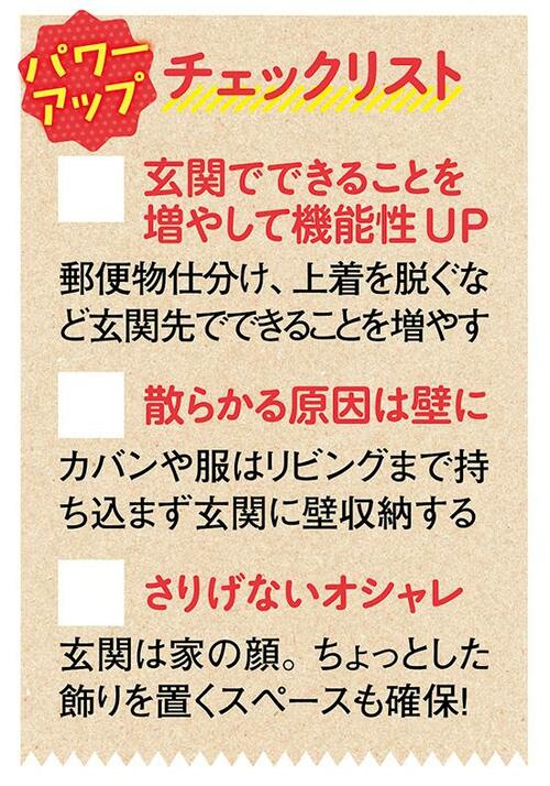 3つのチェックポイントを抑えて使いやすい＆オシャレな玄関へ！ イメージ